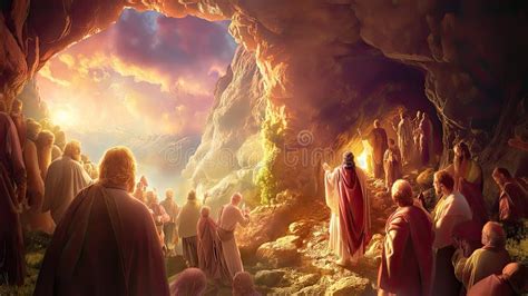jesus xs resurrection   tomb  photorealistic detail