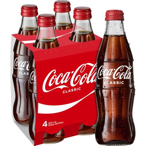 Coca-cola Classic Soft Drink Bottles 300ml X4 Pack | Woolworths