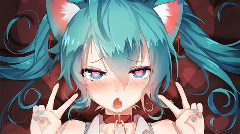 solo, Blue hair, Blue eyes, Anime girls, Hatsune Miku, Anime, Collars ...