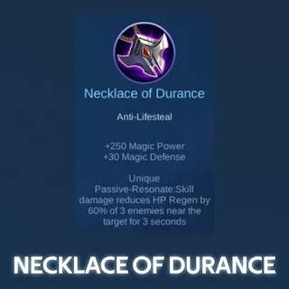 necklace  durance item terbaik  counter hero regen