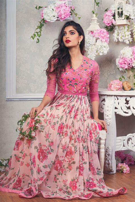 Floral long frocks – Artofit