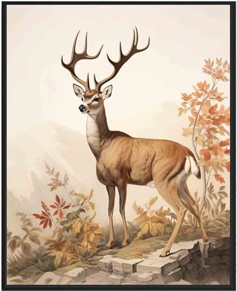 Amazon.com: Vintage Art Print: Retro Deer Wall Art (11x14 Inches
