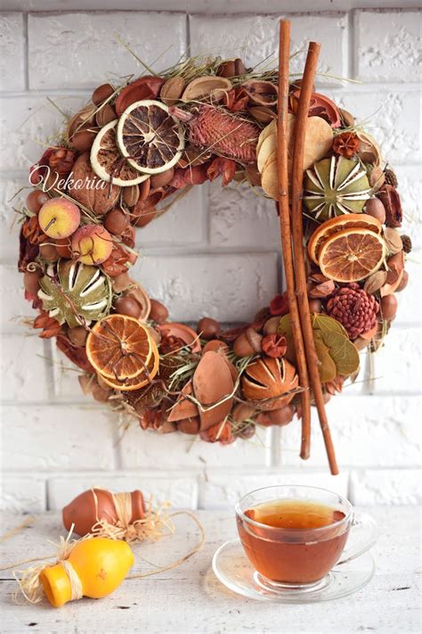 Венок ""Цитрусовый урожай" - Vekoria. Handmade decor for home