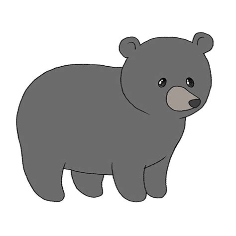 how to draw a black bear