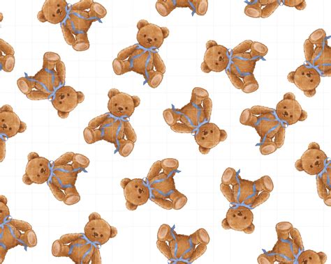 Teddy Bear Gift Wrap, Cute Bears Wrapping Paper, Digital Download Paper