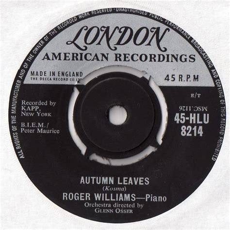 Roger Williams – Autumn Leaves (Vinyl) - Discogs