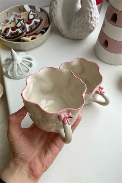 Кружки керамические с бантиками 🎀 | Керамика, Керамические изделия ...