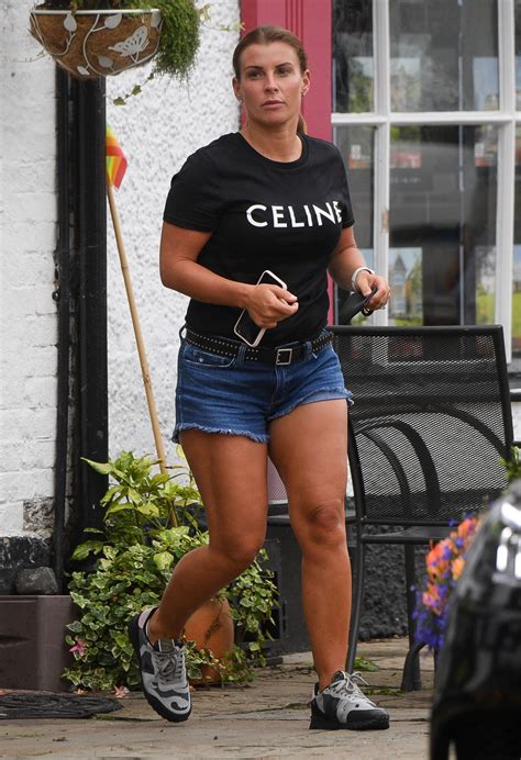 COLEEN ROONEY in Denim Shorts Out for Coffee in Cheshire 08/19/2020
