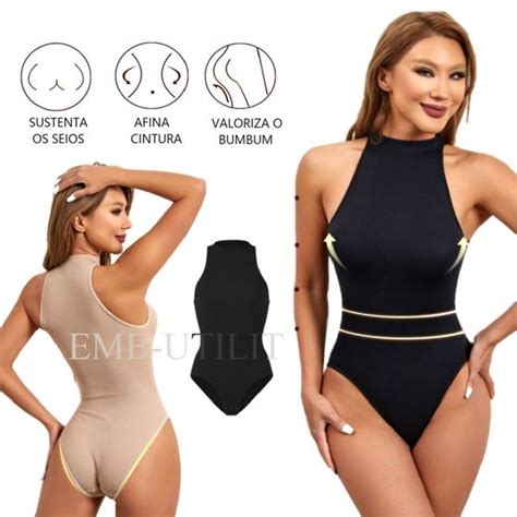 Body Que Afina A Cintura - Cinta Body Modelador Afina Cintura Collant Gola Alta Elástico Realça ...