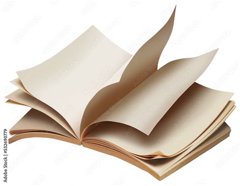 Opened empty book flying isolated imagination concept Stock Photo ...