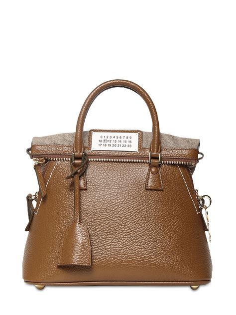 maison margiela ac mini grained leather top handle bag  cumin modesens