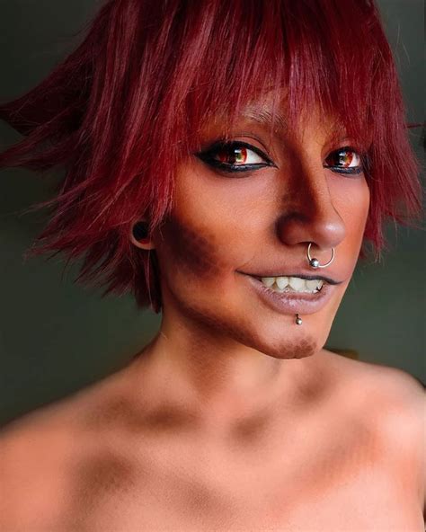 @asya.rain cute dragon red dragon makeup Halloween grime макияж грим дракон