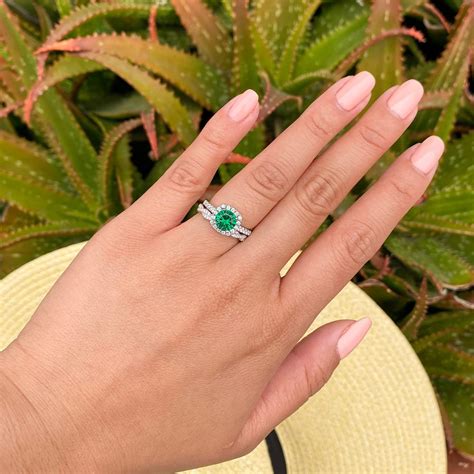 Simulated Emerald Halo Engagement Ring | Modern Gents Trading Co.