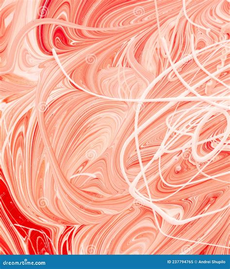 Mixing of Red and White Water-based Paint. Stock Image - Image of