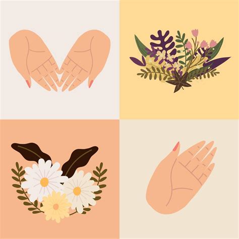 set female hands and flowers 11212993 Vector Art at Vecteezy