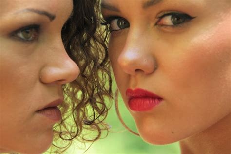 Premium Photo | Close-up portrait of lesbian woman with girlfriend outdoors