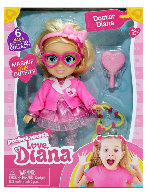 "Love, Diana 6"" Mini Doctor Doll with Cute Outfit and Hairbrush Toy