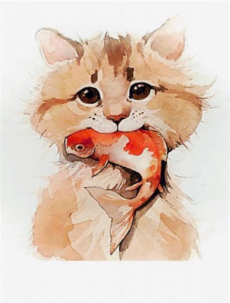 Рыжая кошка рисунок - 78 фото