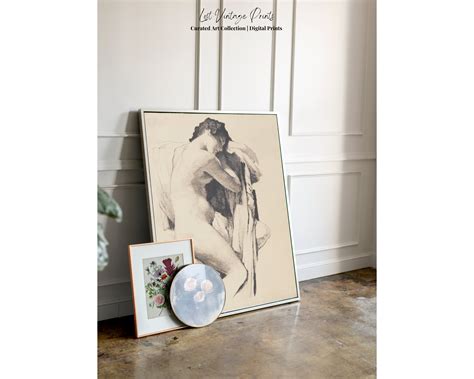 Vintage Sketch Nude Art Print Vintage Drawing Nude Women | Etsy