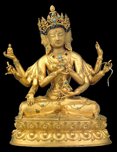 Ushnishavijaya (Buddhist Deity) - (three faces, eight arms) (Himalayan ...