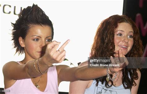 Singers Julia Volkova and Lena Katina from the Russian girl band tATu ...