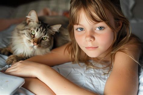 cute girl  cat stock  images  backgrounds
