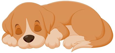 Cute Dog Cartoon Sleeping Vector Illustration. Animal Nature Icon ...