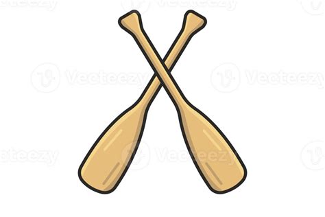 wooden oars  paddles  cross sign illustration water