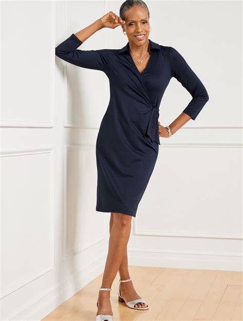 Talbots Effortless Jersey Faux Wrap Dress | Talbots