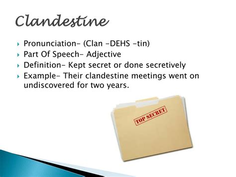 PPT - Clandestine PowerPoint Presentation, free download - ID:2830205