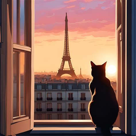 Cat in Paris: 8k AI Artwork, Digital Download - Etsy