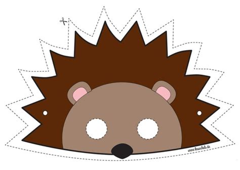 Детская маска ежик | Printable halloween masks, Halloween masks ...