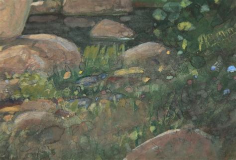 John Jay Baumgartner - Lady by the Pond, 1920's Art Nouveau Nude