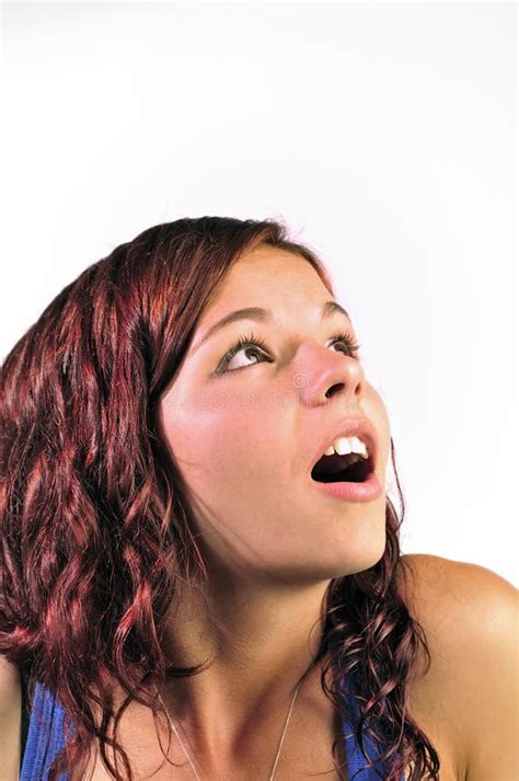 impressed girl stock image image  close long dyed