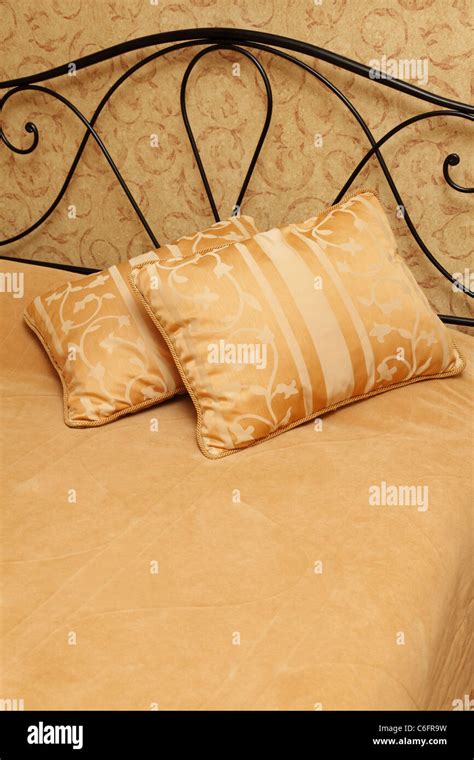 pillows   bed stock photo alamy