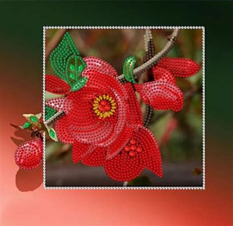 Червена роза 24/34 см — Goblenizavsichki.com