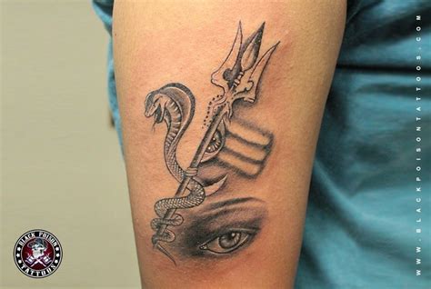 Trishul & Third Eye Tattoo - Black Poison Tattoos