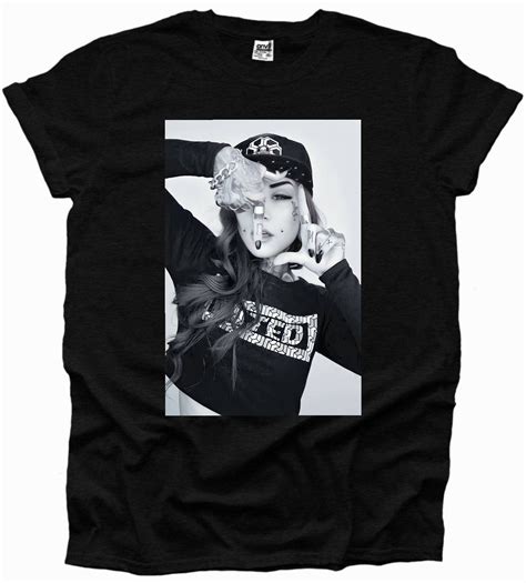Sexy Tattooed Babe's Mens T Shirt Naked Emo Smoking Weed Blunt LGBT