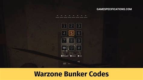 6 Working Warzone Bunker Codes [2024] - Game Specifications