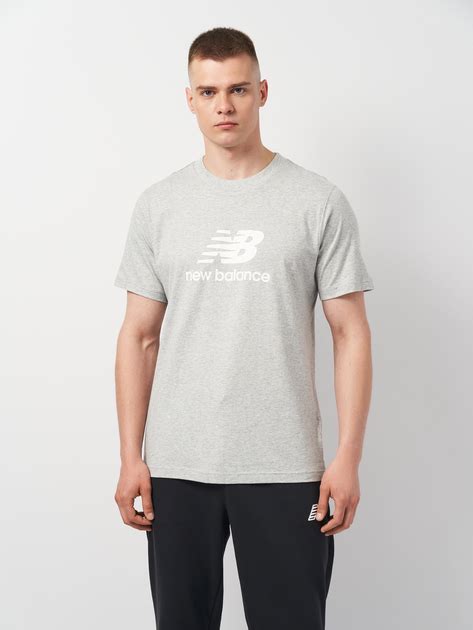 Футболка длинная мужская New Balance Stacked Logo MT41502AG L Серая ...