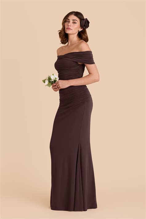 Denise Espresso Luxe Knit Bridesmaid Dress | Birdy Grey