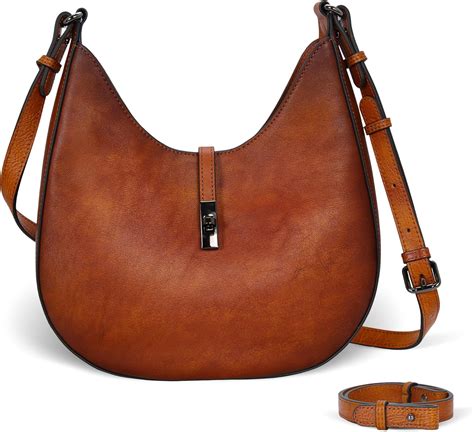 Iswee Vintage Purse Leather Shoulder Bag Crescent Bag Medium Size Hobo ...