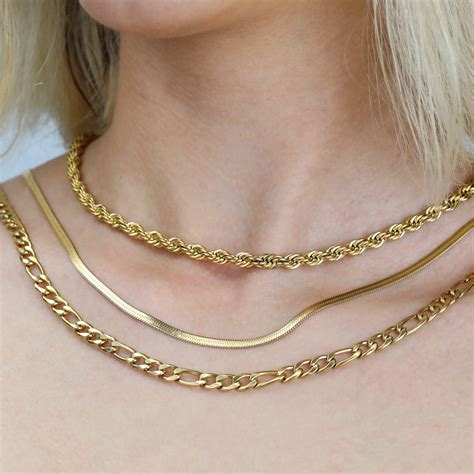 18K Gold Filled Rope Chain Necklace,valentine's Day, Twisted Rope Chain ...