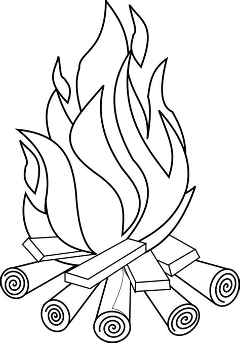 Fogueira Colorida Para Imprimir - 55+ Desenhos de Fogueira para Imprimir e Colorir/Pintar