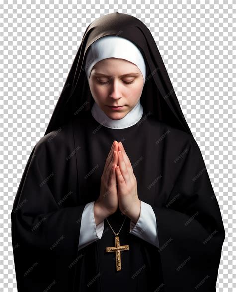 Premium PSD | Nun praying isolated on transparent background
