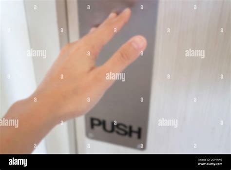 pushing door open  res stock photography  images alamy