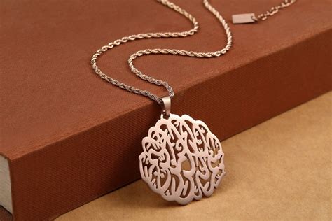 basmala bismillah necklace arabic calligraphy drop gold