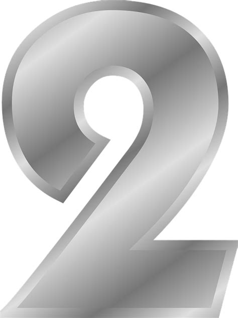 Silver Number 2 transparent PNG - StickPNG