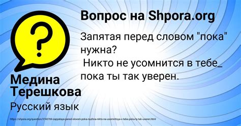 Запятая перед словом "пока" нужна? Никто не усомнится в тебе_ пока ты ...