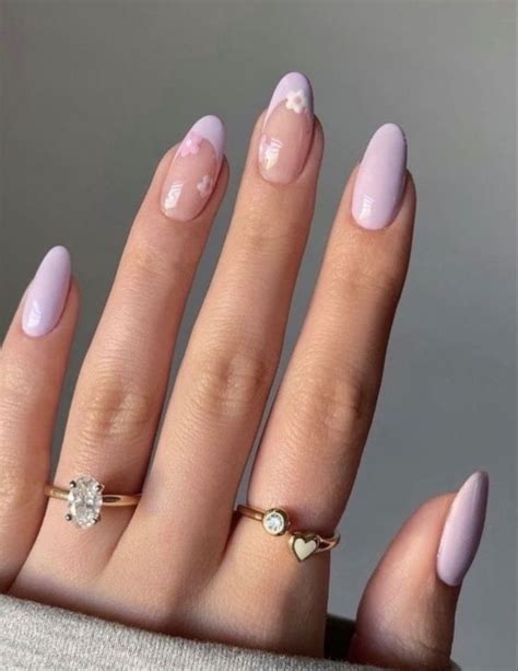 Uñas ovaladas | Lilac nails, Gel nails, French nails